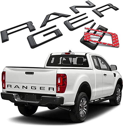 Sparkle-um Ranger Accessories Tailgate Insert Letters Emblems Compatible with Ranger Auto Safety Tailgate Letters for Ranger 2019 2020 2021 3D Raised Rear Emblem Decals.(Black) (emblem-21051900)