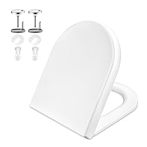 GRIFEMA G951 Sedile WC – Urea Formaldeide Tavoletta WC Effetto Porcellana – Antibatterico & Non ingiallisce – Chiusura ammortizzata – Sgancio Rapido & Facile da Pulire – D Forma(Exclusiva Amazon)