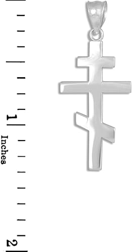 Miniatura 3 de Religious Jewelry by FDJ Colgante de cruz ortodoxa rusa lisa de plata de ley 925, No es una piedra preciosa