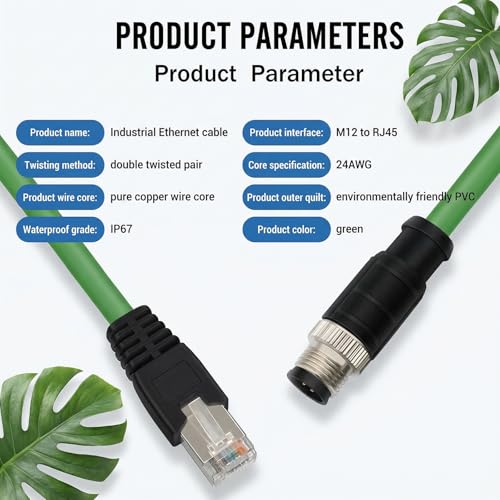 Cable Ethernet Industrial M12 4 Pin a RJ45 10 m Cat5e miniatura 4