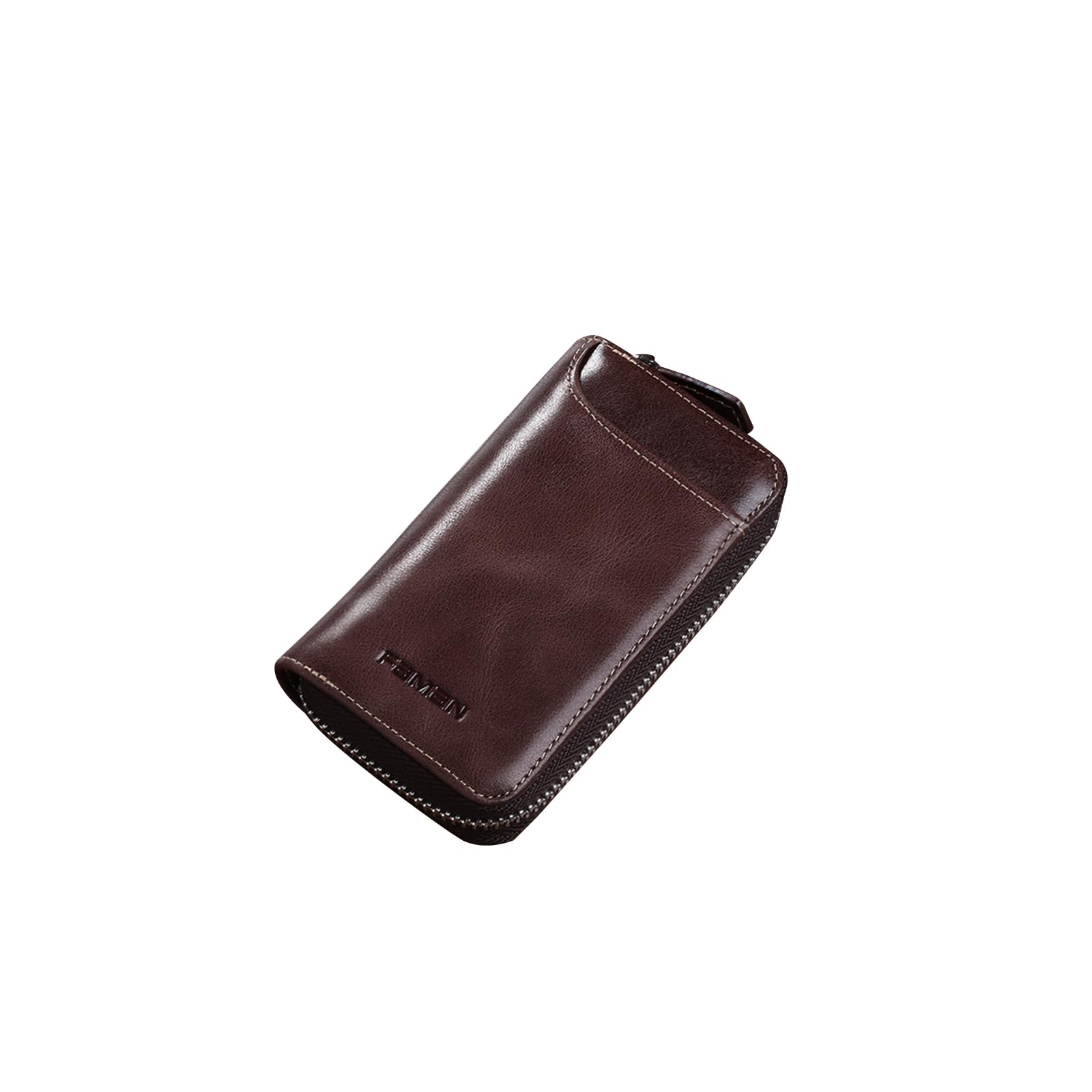 PORRASSO Étui en cuir véritable pour clés de voiture, porte-cartes PORRASSO Étui en cuir véritable pour clés de voiture, porte-cartes