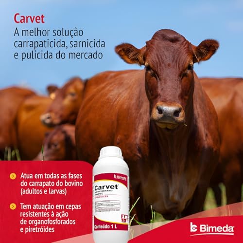 Carvet 1Litro - Carrapaticida, sarnicida e pulicida - Bimeda