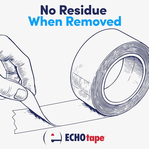 Image of ECHOtape DC-W188F | Double-Sided Carpet Tape | Double-Sided Adhesive Tape for Carpet | Removable Carpet Tape | Temporary Hold Tape for Hardwood Floors, Tile | 1.89 in x 36 yds
