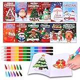 CAVENLLI 24 Pcs Christmas Coloring Book for Kids Bulk with 24 Crayons, Christmas Activity Books with Xmas Stockings Goodie Bags Stuffer Filler Fun Christmas Party Favors For Kids