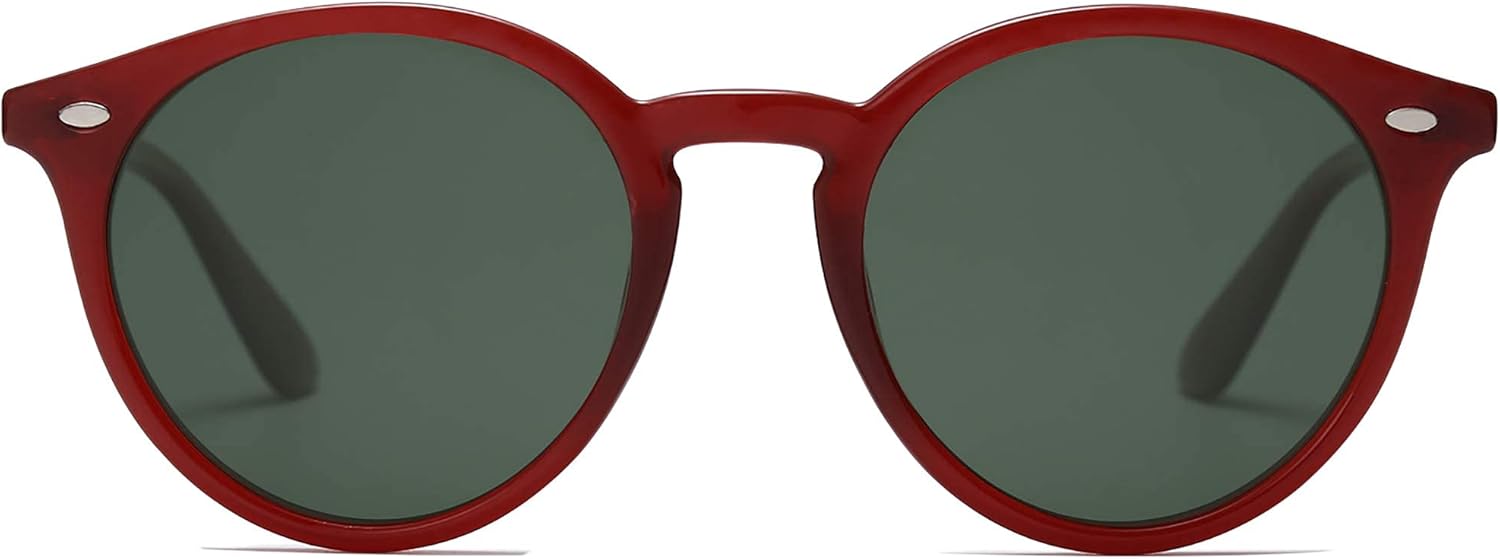 SOJOS Retro Round Polarized Sunglasses for Women Men Classic Vintage Sunnies SJ2069