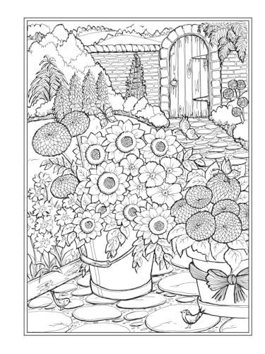 Creative Haven Charming Gardens Coloring Book