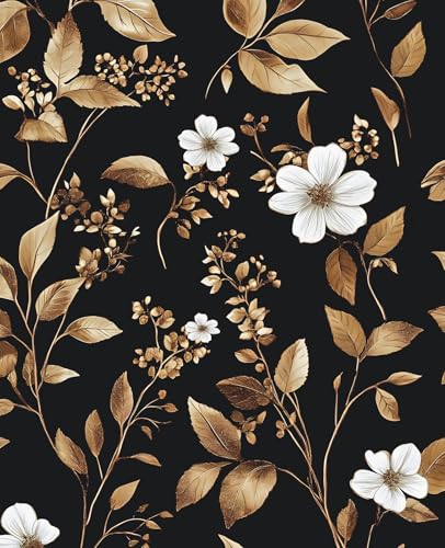 VOLEAAR Extra Long Vintage Gold Wallpaper, 17.5" x 393" Classic