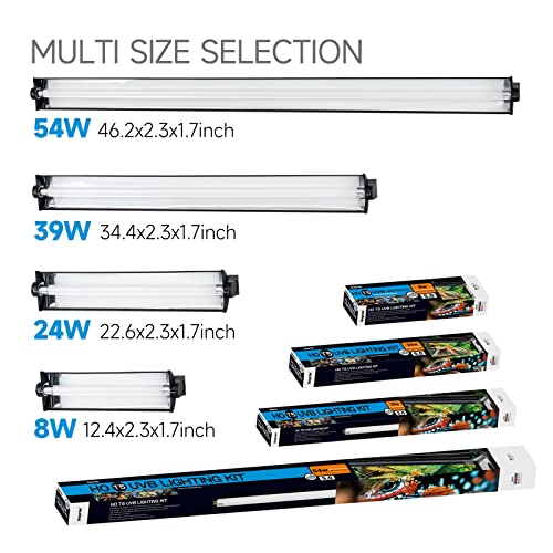 Giangarden Uvb10.0 24W T5 Ho Uvb Lighting Kit, Uvb Reptile Light Fixture Fluorescent Lamp, Reptile Terrarium Tortoise Habitat For Desert Uvb10.0, Great For 24" Enclosures (24W, 22.65*2.25*1.65 In) #TOP4