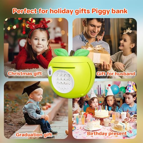 Coffre-fort enfant à code protège argent boîte pièces électronique fruit