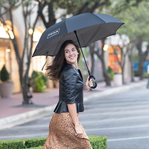 Roma Boots Guarda-chuva invertido, autopé, abertura manual, alça em forma de C, Cinza