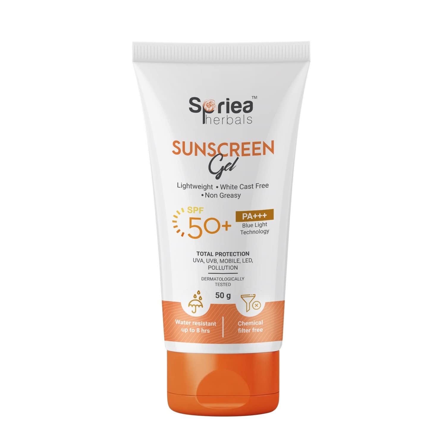 Sunscreen SPF 50 PA+++ for Total Protection (50g) UVA/UVB & Blue Light Protection | No White Cast, Lightweight, Non-Sticky, Paraben Free, Water Resistant (Pack of 1)