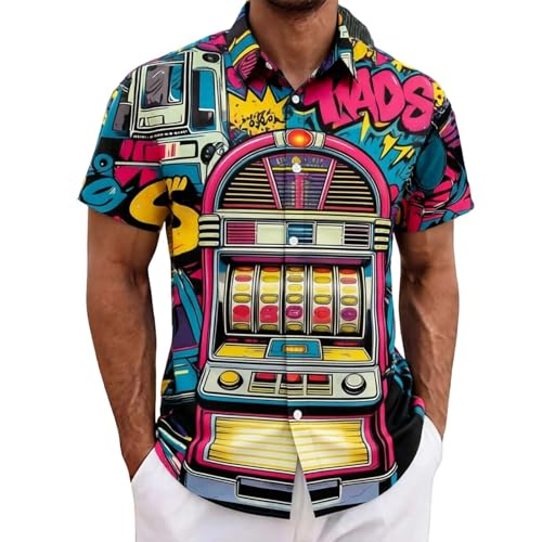 Hawaiian-imprimer polo slim fit avec poche avant, le haut d'été classique