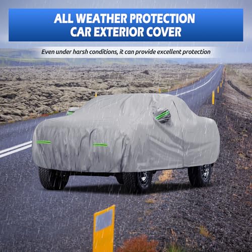 Image of Car Cover Custom Fit for Ford Ranger Short Bed, Migaven Waterproof Full Exterior Cover Sun Rain Protection with Door Zipper (Not Include Mirror Pocket)