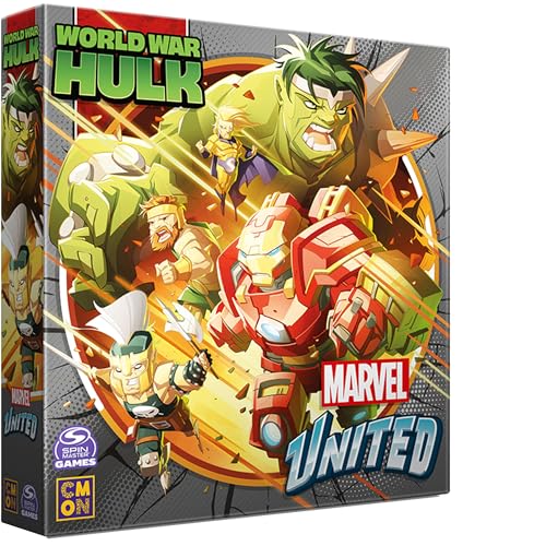 Funko, Toy CMON Marvel United: World War Hulk Expansion - Juego de Estrategia en Miniatura de Mesa, Juego cooperativo de superhéroes para niños y Adultos, de 14 años en...