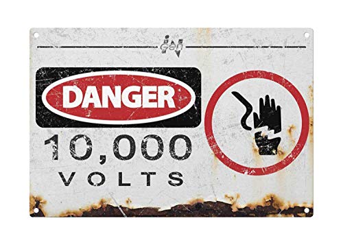 Kilburn Personalized, Danger 10000 Volts, Retro Creative Wall Decoration Personality Trend Background Simple Style Iron Painting Cover