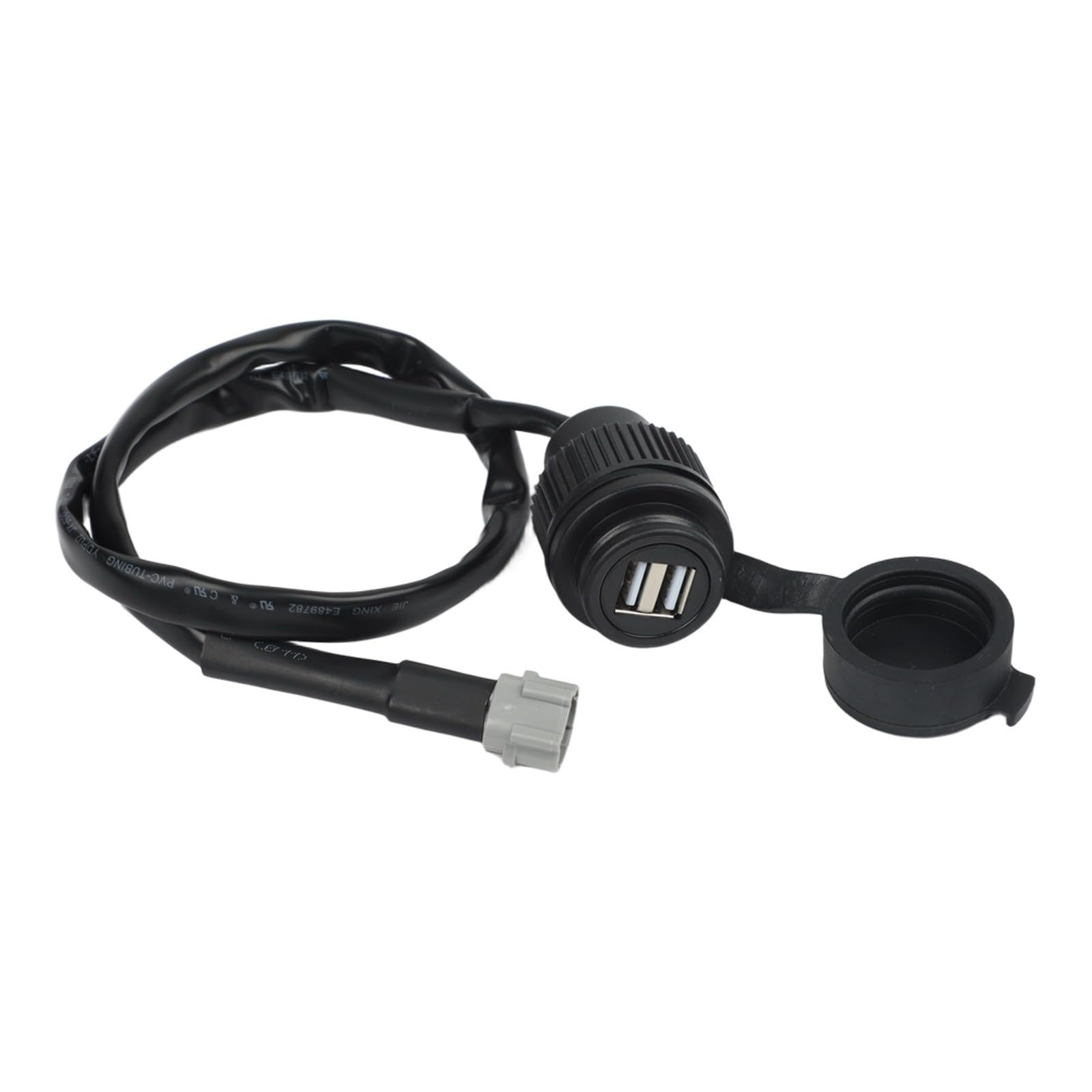 Lecreatekit Prise de charge USB pour MT-09 MT-07 XSR700 XSR900 FZ-09 Tracer 900 GT 12 V Noir
