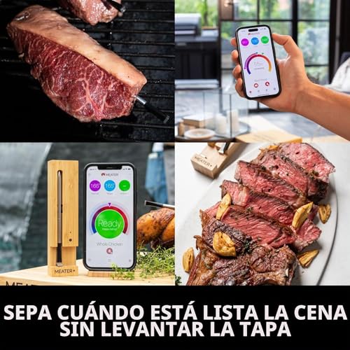 Miniatura 4 de Meater Plus El Termómetro Inteligente Inalámbrico Para Carne Con Alcance De 50 M Para Horno, Parrilla, Sartén Y Asador Perfecto Para Disfrutar De La Carne A Través De La Aplicación En Alemán