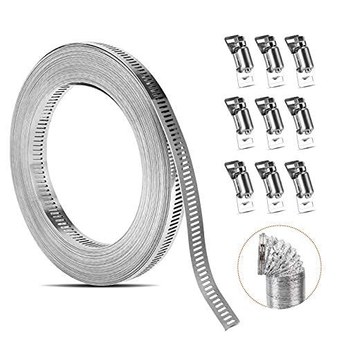 Stainless Steel Worm Gear Hose Clamps 29.5FT Hose Clamp Strap with