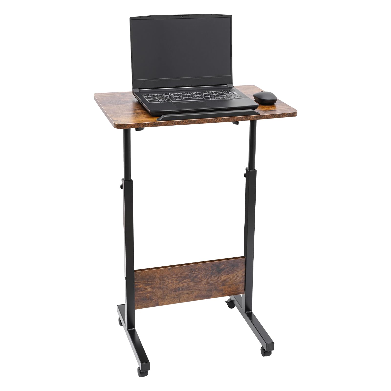 Standing Desk Adjustable Height Mobile Small Stading Desk - Sit Stand Desk Portable Rolling Laptop Desk with Lockable