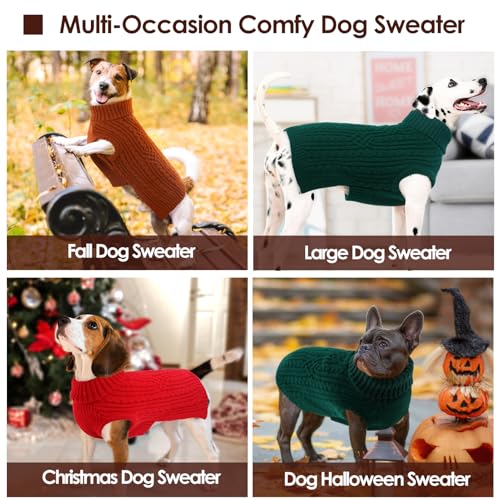 Image of AOFITEE Large Dog Sweater, Warm Christmas Dog Sweaters for Fall Winter