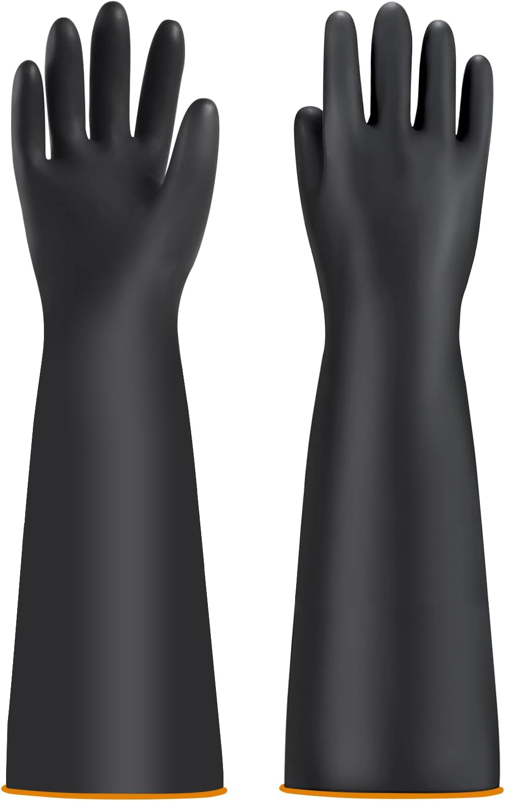 Haiou Chemical Protective Gloves for Men - Industrial, Long Waterproof, Heavy Duty Acid-Alkali Work Gauntlets (22")