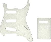 Vista 24 de KAISH Guardabarros de 11 agujeros estilo ST/Strat, SSS, con placa trasera ST, cubierta de trémolo para Stratocaster/Strat Gold Pearl de EE.