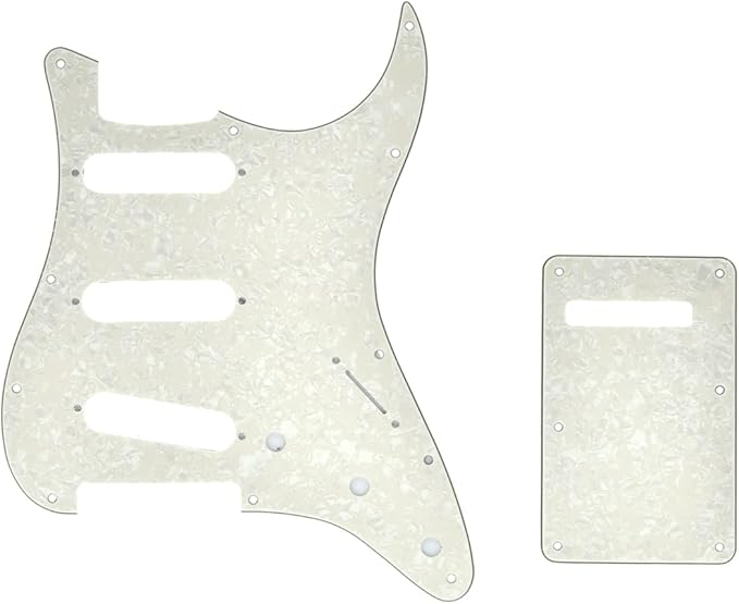 Squier Strat Gitarrenschlagbrett Im ST/Strat Style Mit Zebrastreifen - Tremolo Cover & Schrauben Für Stratocaster Fender Stratocaster Pickguard