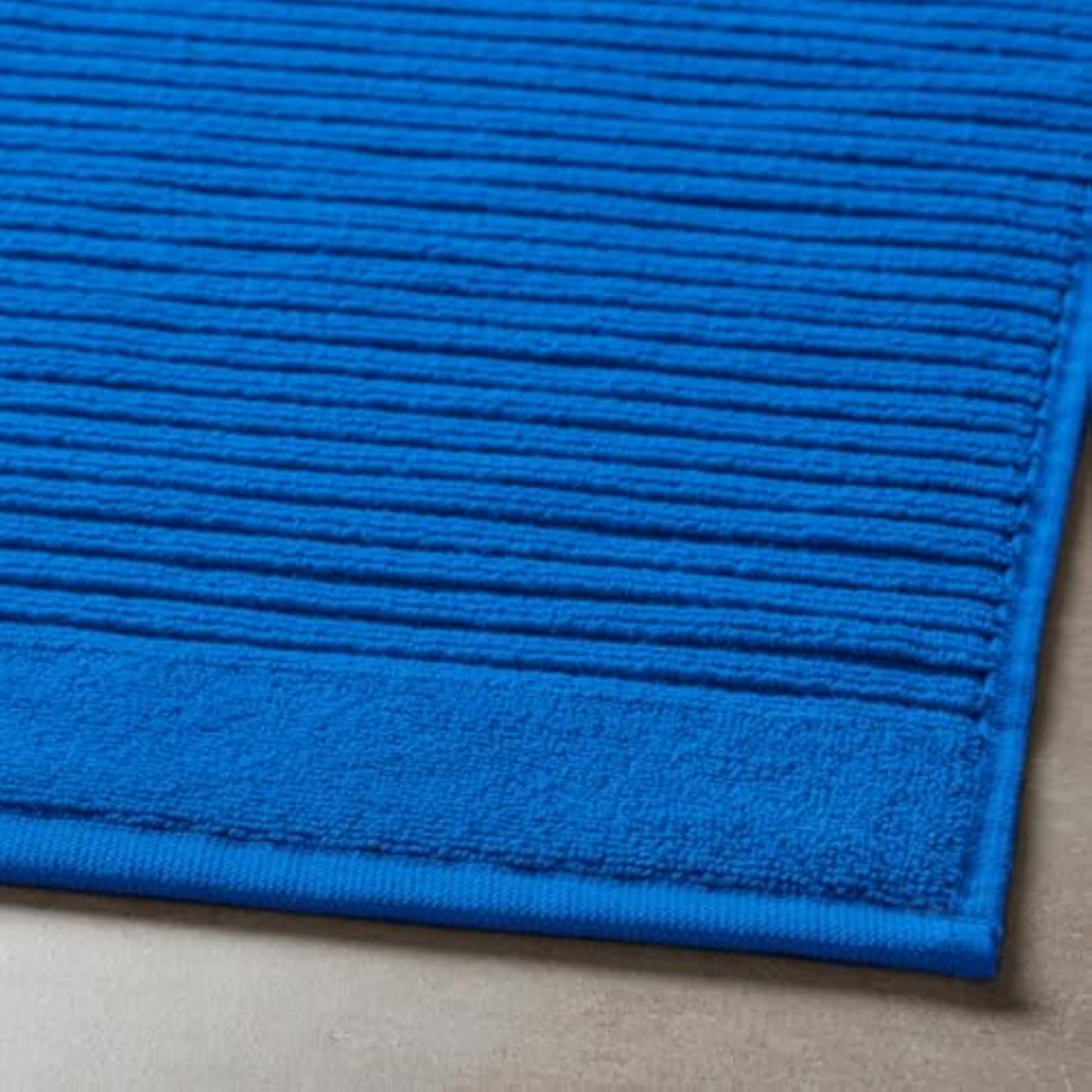 Bright Blue Cotton Terry Bath Mat