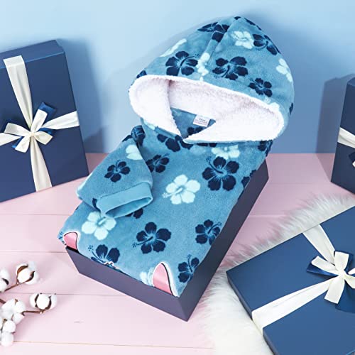 Image of Disney Stitch Blanket Hoodie for Women Teens, Wearable Oversized Fleece Hooded Poncho with Pocket, Cozy Gifts for Women
