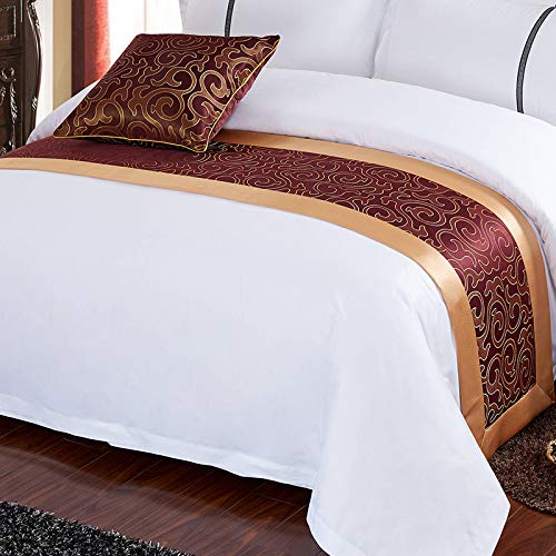 QCQZP Bed Runner Hotel Hotel Linen Bedding Decorative Accessories Five-Star Hotel Luxury Bed Flag Bed Scarf, Big Hook Flower, 50240cm (1.8m Bed)