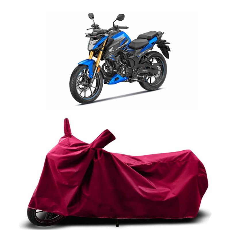 Image of DUFFEL-Two Wheeler Bike Body Cover Compatible for Hornet 2.0 Heat Protectio /UV-Rays /Birds Dropping /DustProof /Waterproof Indoor Outdoor and Parking Full Body Protection All Variants [MAHROON]