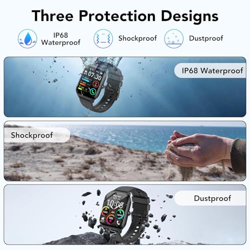 Image of Smart Watch for Men Women,1.85 inch HD Fitness Tracker with Bluetooth Calls / AI Voice Control, 120+Sports Modes, 24 /7 Heart Rate /Sleep Monitor, Pedometer, Calories, Waterproof Smartwatch for Android iOS