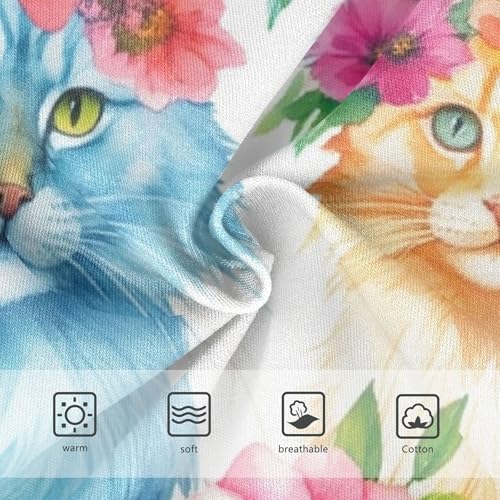 Flowers Blue Orange Cats Little Girl Panties Toddler Underwear Floral Cotton Fun Print Underpants Briefs 2t3