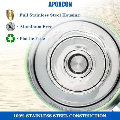 Image of APOXCON Electric Coffee Percolator Stainless Steel Coffee Maker with Glass Knob & Keep Warm Elegant Coffee Pot with On /OFF Switch - No Aluminum No Plastic Contact with Beverage Green (12 Cup)