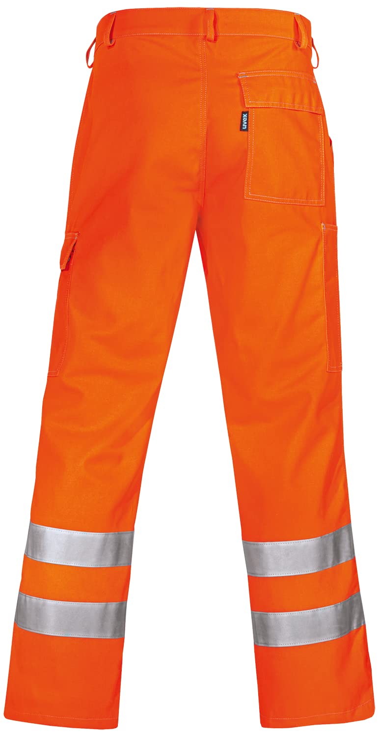 Uvex Protection Flash 8894 męskie spodnie robocze - pomarańczowe bojówki ostrzegawcze