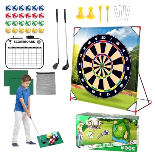 Minigolf Set, Golf Spielzeug für Kinder und Erwachsene, Mini Golfkoffer Set, Golf Chipping Spiel, Golf Training Set mit 2 Golfschläger und 24 Bällen, Golfspiel-Set Für Zuhause Indoor Outdoor Spiele