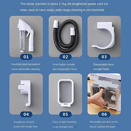 Multifunctionele tapijtreinigingsmachine, draagbare nat-droge bankreinigingsmachine met borstels, aparte tank Compact ontwerp voor bank-, tapijt-, auto- en huisdierkussens - Image 7