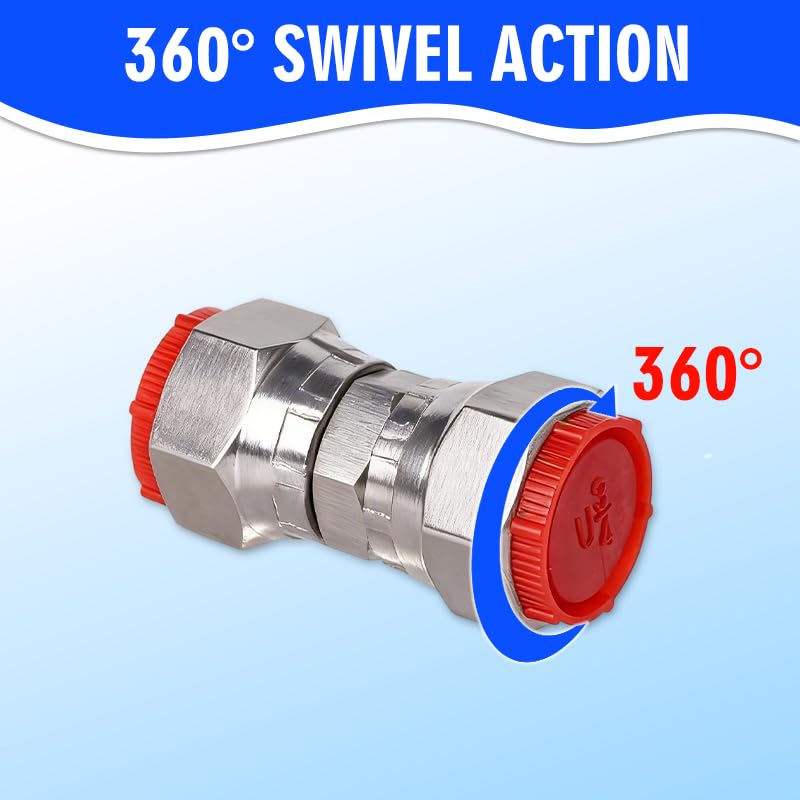 Image of JIC 304 Stainless Steel Female Swivel Union, 1 /4 inch Female x 1 /4 inch Female（Female Thread 13 /32 inch(0.39 Inch）