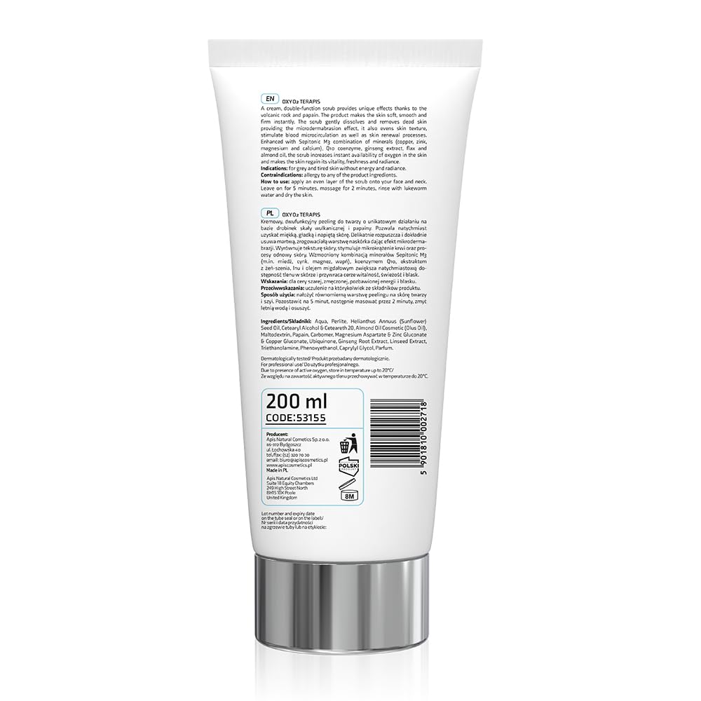 Apis Natural Cosmetics Professional Oxy O2 Terapis Peeling efekt mikrodermabrazji dotleniający 100 ml