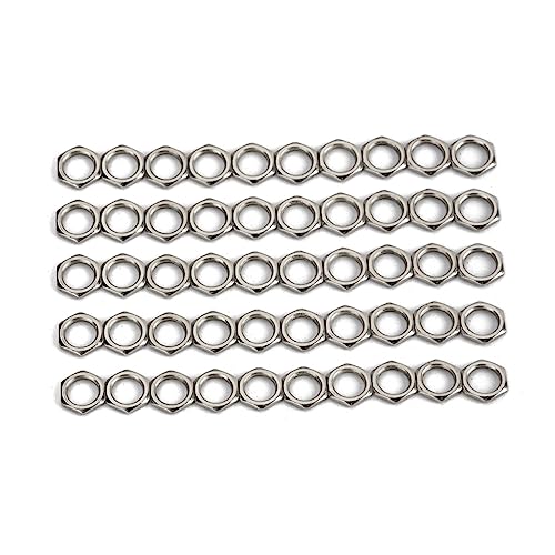 SUPVOX Guitar Bass Socket Jack Nuts 50 Pcs Nuts Zinc Alloy Fine Tooth Replacement Set