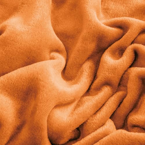 Image of BEDELITE Flannel Sheets Twin Size Burnt Orange - Super Soft Fall Fleece Sheets Set Fluffy Extra Plush, 3 Piece(Include Fitted Sheet, Flat Sheet, 1 Pillowcase)