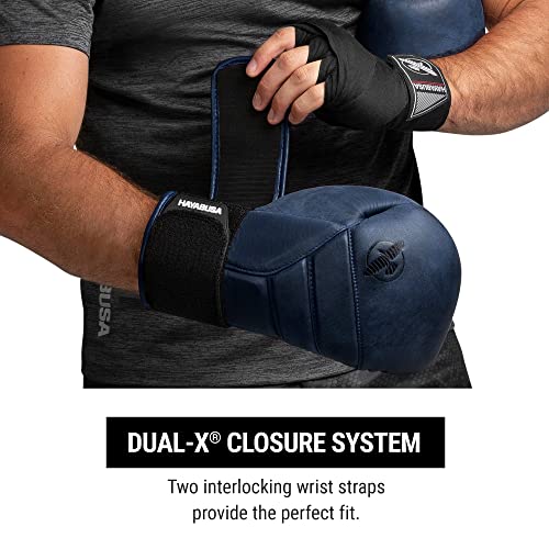 Image of Hayabusa T3 LX Leather Boxing Gloves Men and Women for Training Sparring Heavy Bag and Mitt Work - Indigo, 14oz