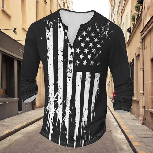 Henley Shirts for Men Lightweight Long Sleeve T-Shirts Casual Workwear Quick Dry Shirts Graphic Club Pullover Tee2