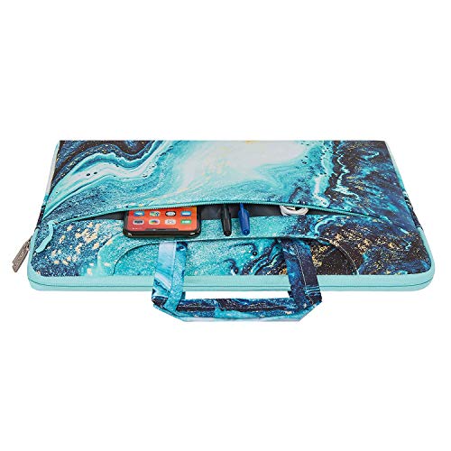 MOSISO Laptop Shoulder Bag Compatible with MacBook Air/Pro, 13-13.3 inch Notebook, Compatible with MacBook Pro 14 M4 M3 M2 M1 2025-2021, Creative Wave Marble Carrying Briefcase Handbag Sleeve Case4