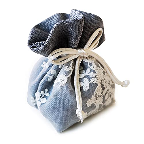 SeYou 10 pcs Pochette Cadeau Brodé en Tissu et Organza. Utilisé comme Sac Cadeau, Pochette Bijoux, Sachet Dragée Mariage, Sachet Bonbon pour Anniversaire, Naissance, Baptême, Noël et Fête Cover