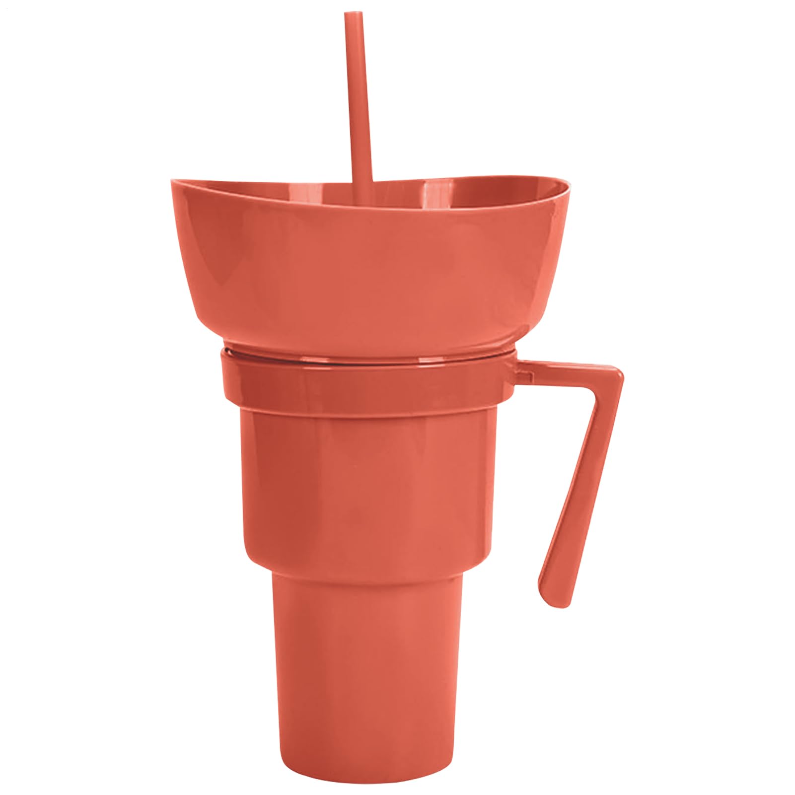 Drink and Snack Cup - Travel Snack and Drink Cup for Adults | Leakproof Food Holder Drinking Container for Chips Candy Fruit Dessert Popcorn Juice Milk Tea Party Outdoor