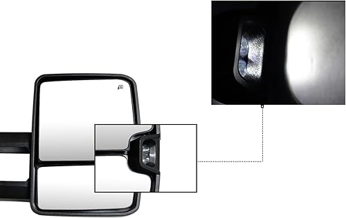 Miniatura 6 de AERDM Espejos de remolque compatibles con espejo lateral Chevy Silverado 2003-2007, espejos de remolque GMC Sierra con calefacción eléctrica con