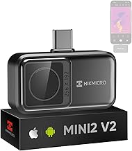 Caméra thermique HIKMICRO Mini2 V2 pour Android/iOS, résolution IR 256×192, caméra d'imagerie thermique, SuperIR 512×384, supporte iPhone 15/16, 25Hz, port USB-C/Lightning(Pas d'accessoires)