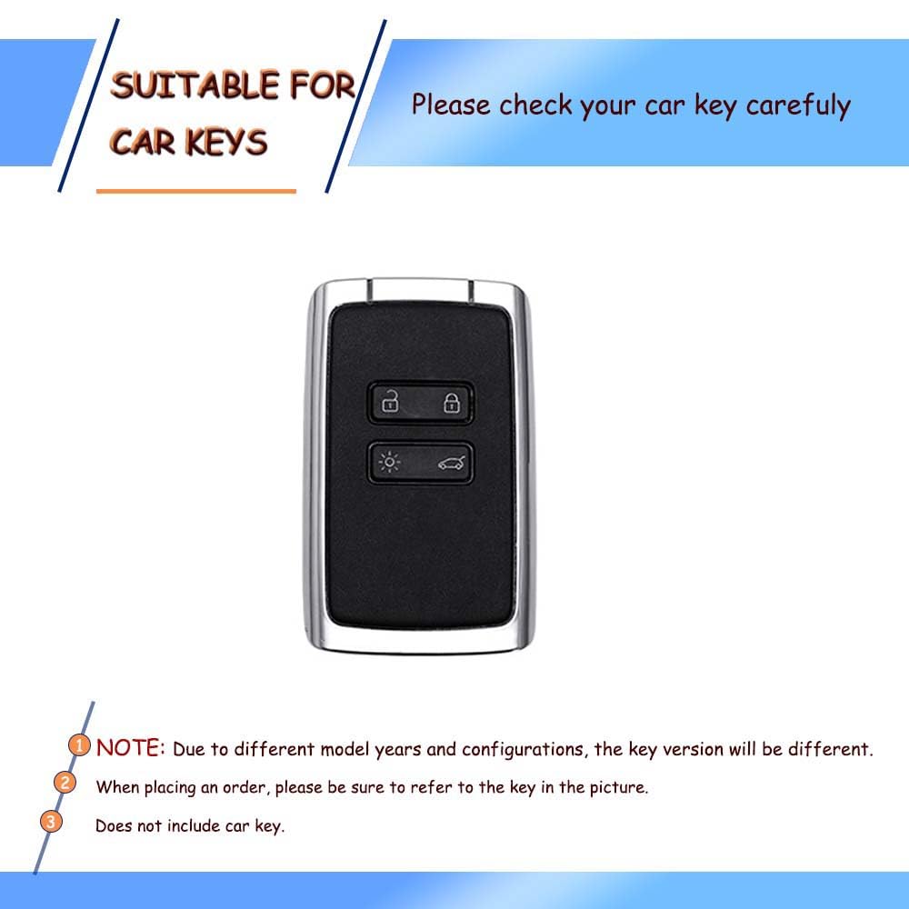 Conchas Clave para Renault Koleos, Protector de Soporte for Mando a Distancia Sin Llave Flip Car Key Shell Cover Carcasa de Repuesto Plegable,A Black