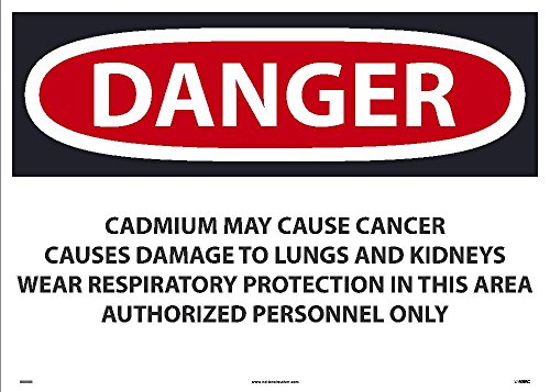 Panneau danger cadmium NMC D28PD vinyle avec consigne de masque